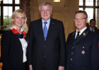 Staatsempfang für den Landesfeuerwehrverband Bayern am 3. Juli 2013: Ulrike Scharf (Vorsitzende Wasserwacht Bayern), Ministerpräsident Horst Seehofer, Alfons Weinzierl (Vorsitzender des Landesfeuerwehrverbandes Bayern e.V.)